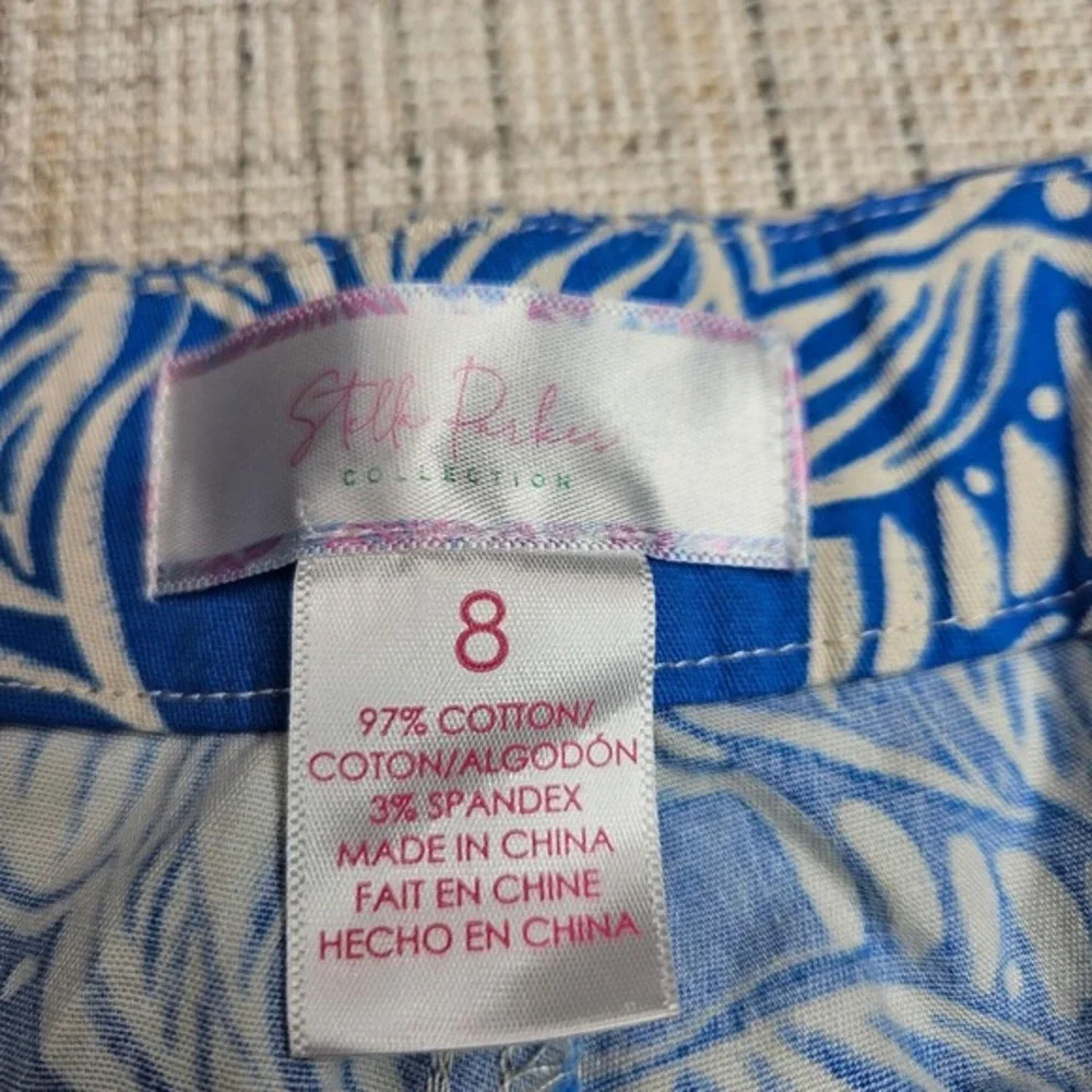 Stella Parker Collection‎ Floral Print Shorts Blue & White Size 8